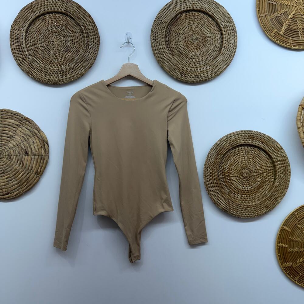 Nuuds Nude Beige Long Sleeve Bodysuit XS